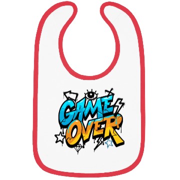 Discover Blue and Yellow Graffiti Game Over Bibs 2025