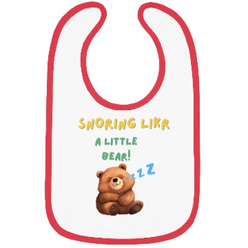 Discover Cute Snoring Bear Graphic Design Bibs