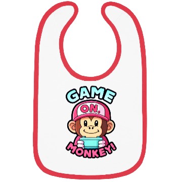 Discover Game On Monkey Handheld Retro 90s. Bibs