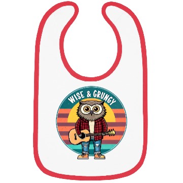 Discover Wise Grungy Owl Grunge Retro 90s. Bibs