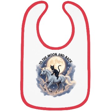 Discover To the Moon and Back Cat Unicorn Fantasy Magic Cat Bibs
