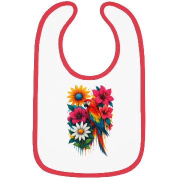 Discover Tropical LOVE & Floral Feathers Bibs