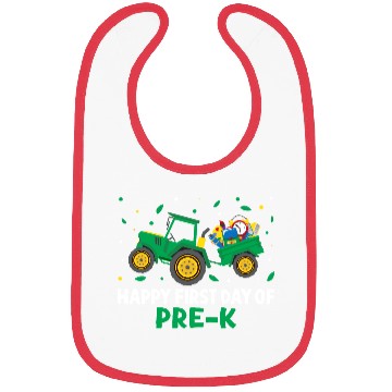 Discover Tractor Happy First Day Of Pre-K School Farm Kids Bibs