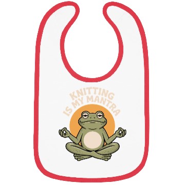 Discover Meditative Frog Knitting Quote Bibs