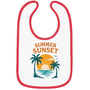 Discover Summer Sunset with Palms and Ocean Bibs