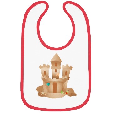 Discover Sandcastle with Shells and Starfish on the Beach Bibs