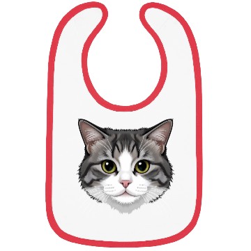 Discover Realistic Cat Face – Feline Charm in Every Detail Bibs