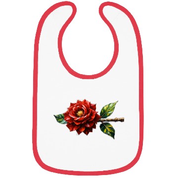 Discover Crimson Rose Bloom – Botanical Clipart Bibs