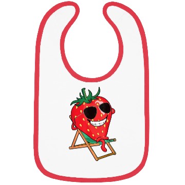Discover Playful Strawberry Sunbather Design Bibs