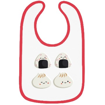 Discover Onigiri and dumpling face character Bibs