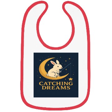 Discover Charming Bunny Moon Dream Illustration Bibs