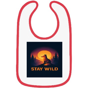 Discover Stay Wild Forest Fox Illustration Bibs