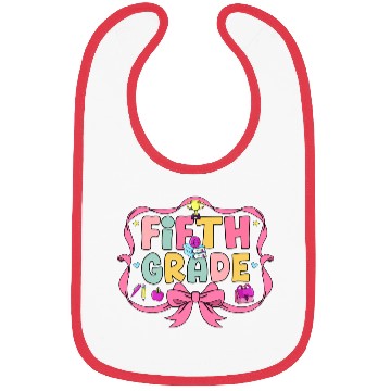 Discover Preppy Back To School 5th Grade Coquette Bow Girls Bibs