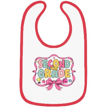 Discover Preppy Back To School Second Grade Coquette Bow Bibs