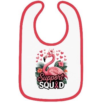 Discover Pink Flamingo Support Squad Design Bibs