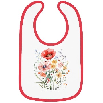 Discover Watercolor Wildflower Bouquet Bibs