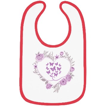 Discover heart with roes frams and butterflies Bibs
