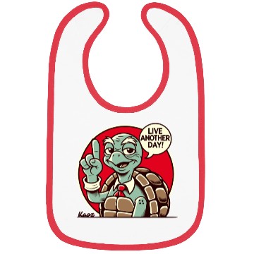 Discover Wise Turtle with Tie Says Live Another Day Bibs