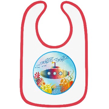 Discover Colorful Submarine in a Tropical Coral Reef Bibs