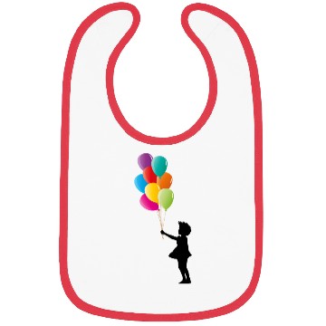 Discover Girl with Colorful Balloons Bibs