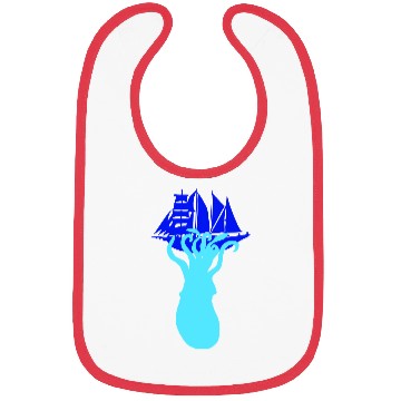 Discover Octopus Ship Attack Sailing Sailboat Sea Monster Bibs