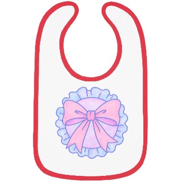 Discover Pastel Bow Ruffle Badge Design Bibs