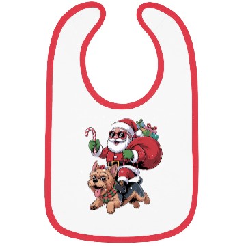Discover Santa Claus Yorkie Dog Christmas In July Bibs