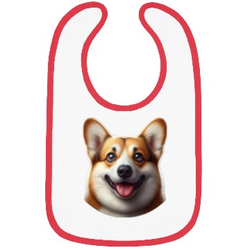 Discover Vibrant Corgi Face Illustration Bibs