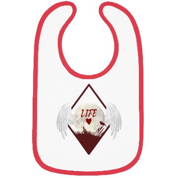 Discover Moonlit Heart with Angel Wings (LIFE) Bibs