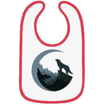 Discover Wolf Moon Silhouette Bibs
