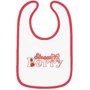 Discover Sweet Strawberry Bow Cute Cottagecore Graphic Bibs
