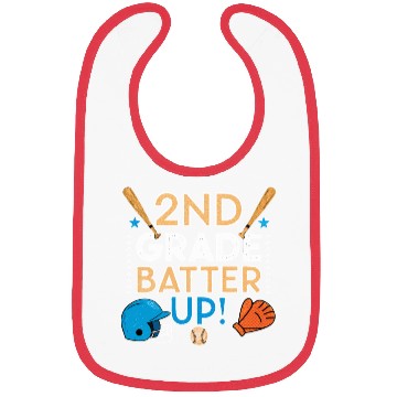 Discover 2nd Grade Batter Up Baseball School Back to Class Bibs