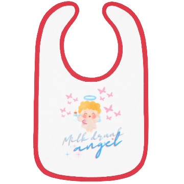 Discover Whimsical Angel with Milk Bottle Design Bibs