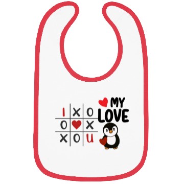 Discover Cute Penguin Tic Tac Toe Love Design Bibs
