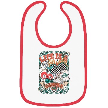 Discover Life Is A Gamble Retro Poker Player Bibs