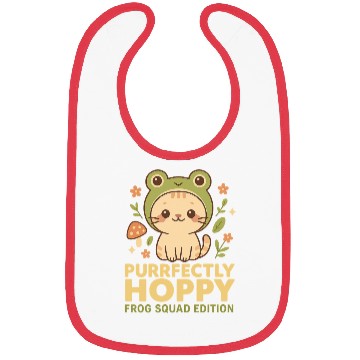 Discover Cute Frog and Cat Purrfectly Hoppy Design Bibs