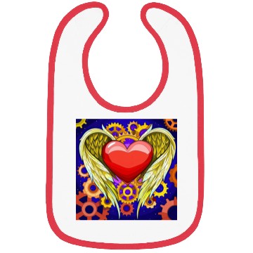 Discover Mechanical Heart with Angel Wings Bibs