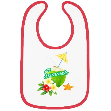 Discover Tropical Summer Coconut with Flowers Bibs