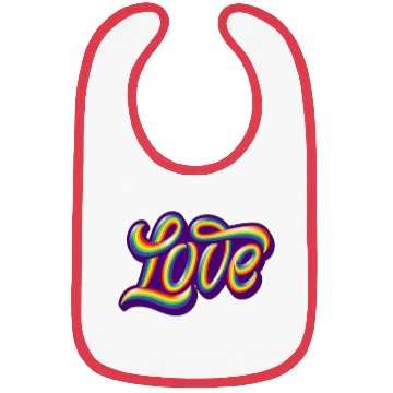 Discover Rainbow Love Script Design Bibs