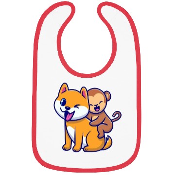 Discover Cute Cartoon Animal Duo Design Bibs
