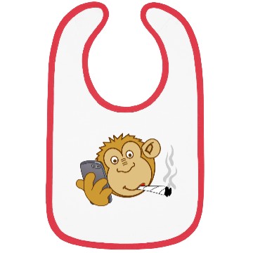 Discover Monkey with Phone and Joint – Modern Addiction Bibs