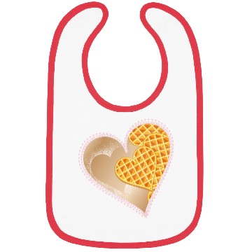 Discover Heart-shaped waffles with powdered sugar Bibs