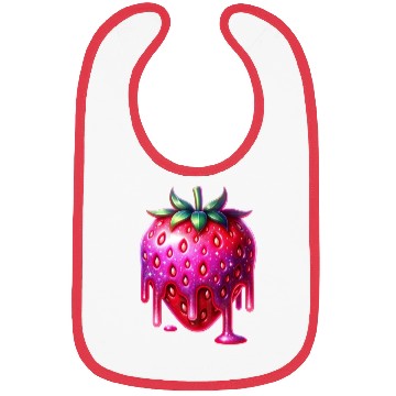Discover Vivid Dripping Strawberry Artwork Bibs