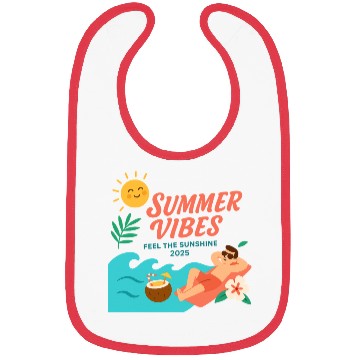 Discover Summer Vibes Sunshine Illustration Bibs