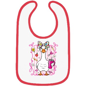 Discover Cute Goose With Coquette Back To School Bibs