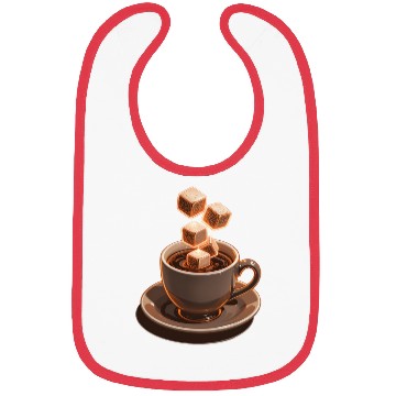 Discover Coffee Cup Sugar Cubes Floating Modern Art Bibs