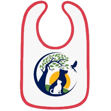 Discover Serene Wilderness Canine and Feline Scene Bibs