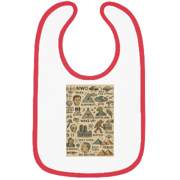 Discover Vintage Conspiracy Theory Icons Bibs