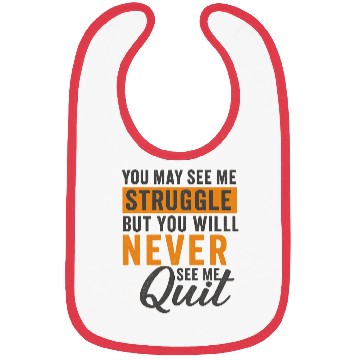 Discover Never Quit – Bold Motivational Typography Bibs