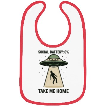 Discover Social Battery 0% Alien Abduction Bibs